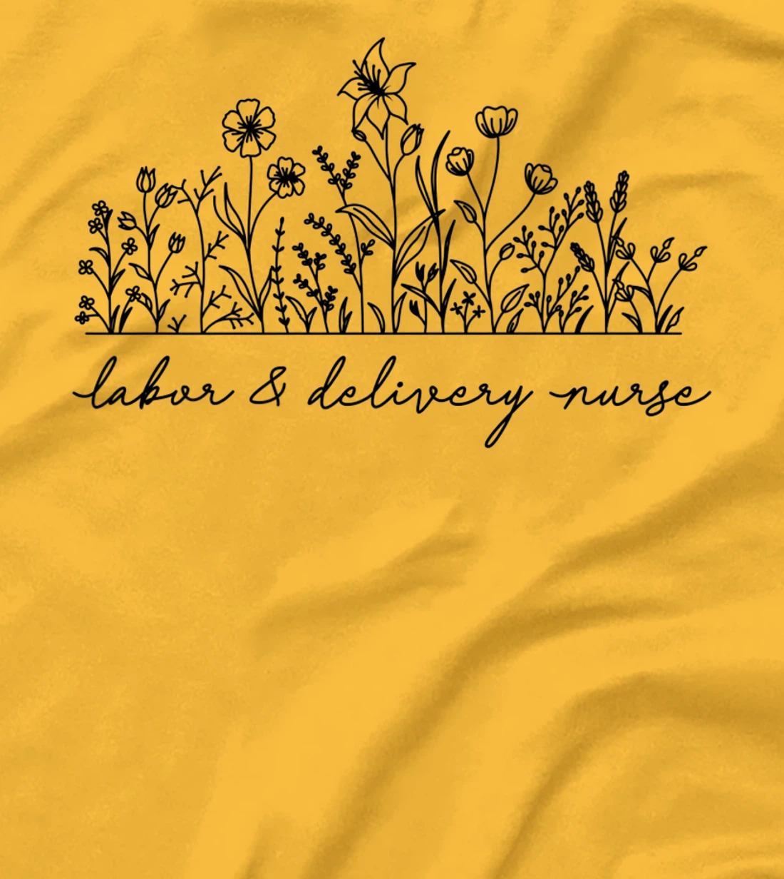 Womens Floral Labor and Delivery Nurse T-Shirt, Women T-Shirt