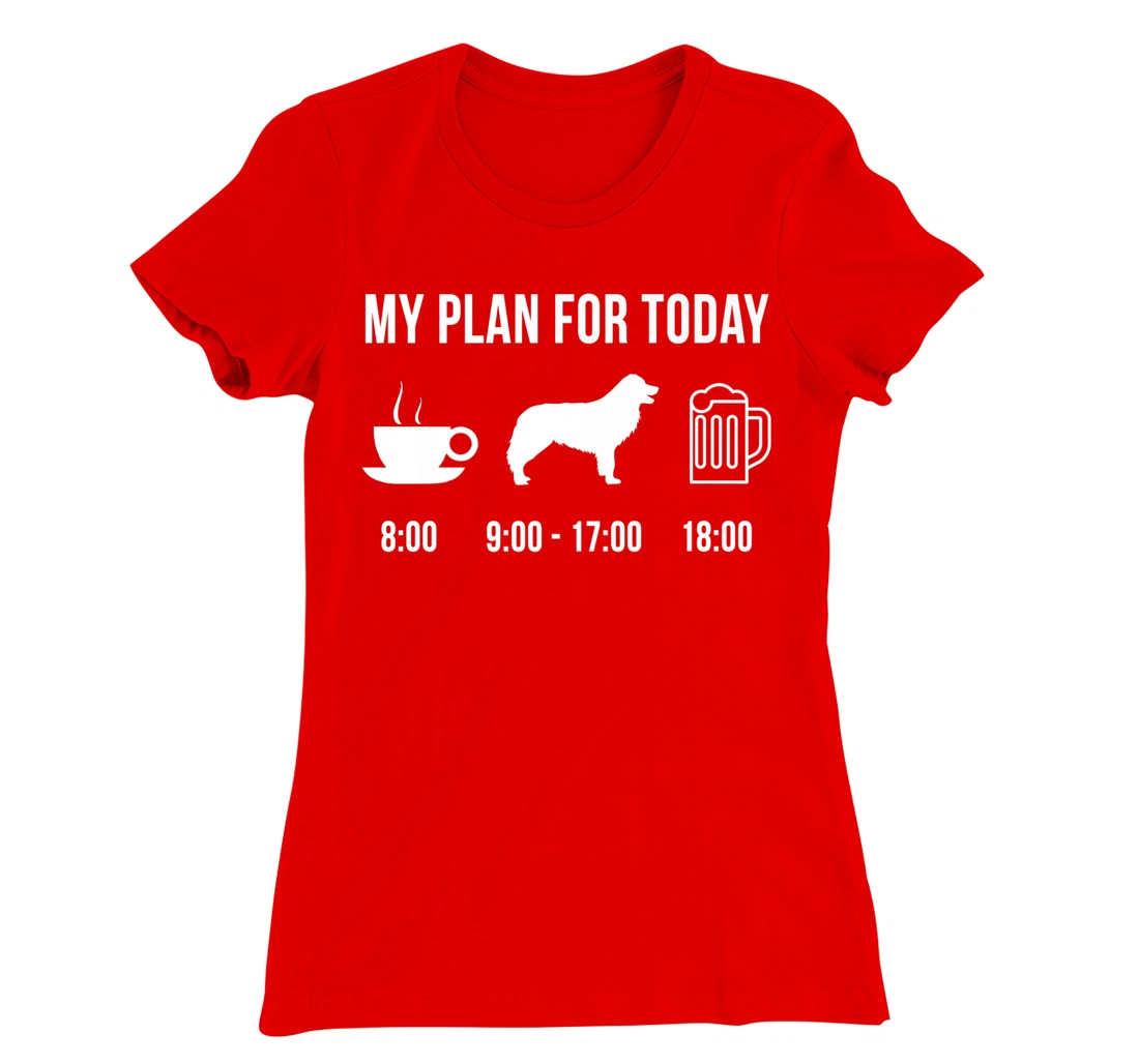 Pet Border Collie Dog Puppy My Plan For Today T-Shirt, Women T-Shirt