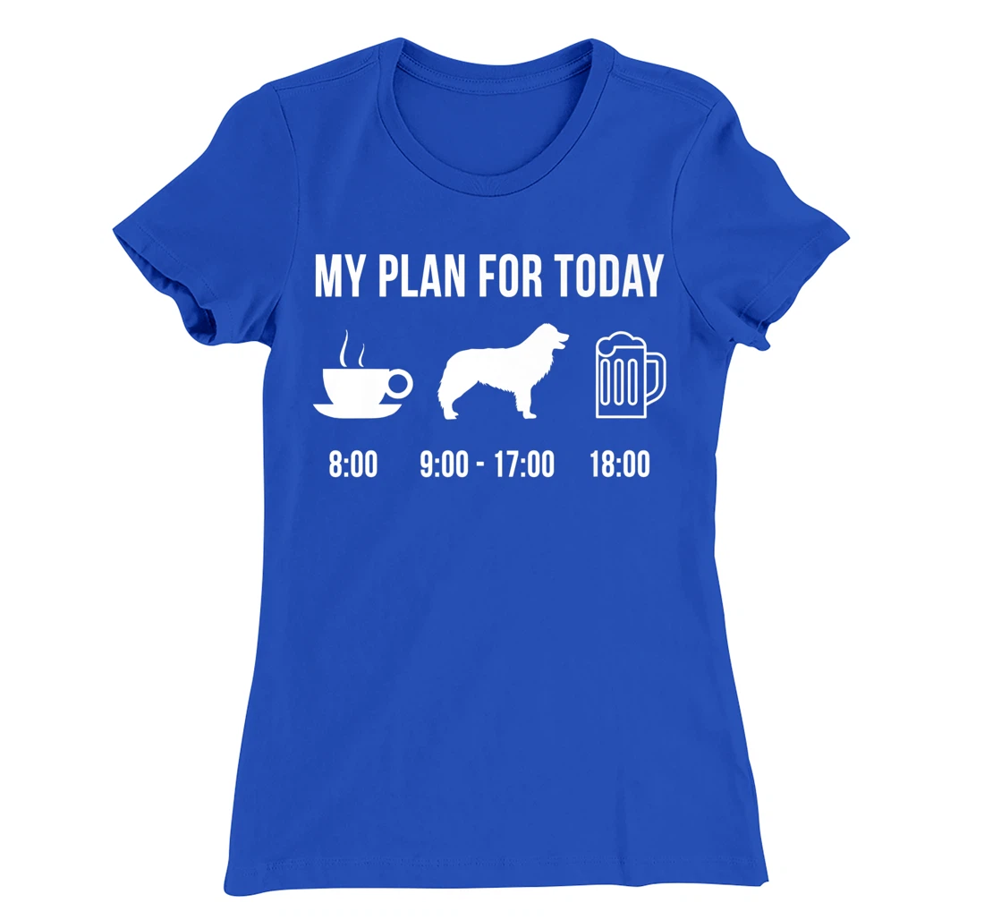 Pet Border Collie Dog Puppy My Plan For Today T-Shirt, Women T-Shirt