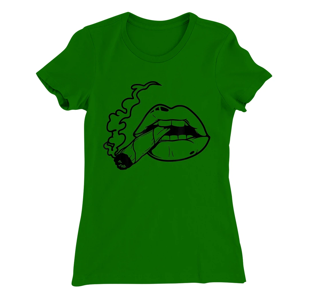 Lips T-Shirt, Women T-Shirt Cigarette T-Shirt, Women T-Shirt Kiss Shirt T-Shirt, Women T-Shirt
