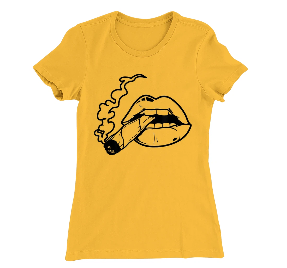 Lips T-Shirt, Women T-Shirt Cigarette T-Shirt, Women T-Shirt Kiss Shirt T-Shirt, Women T-Shirt