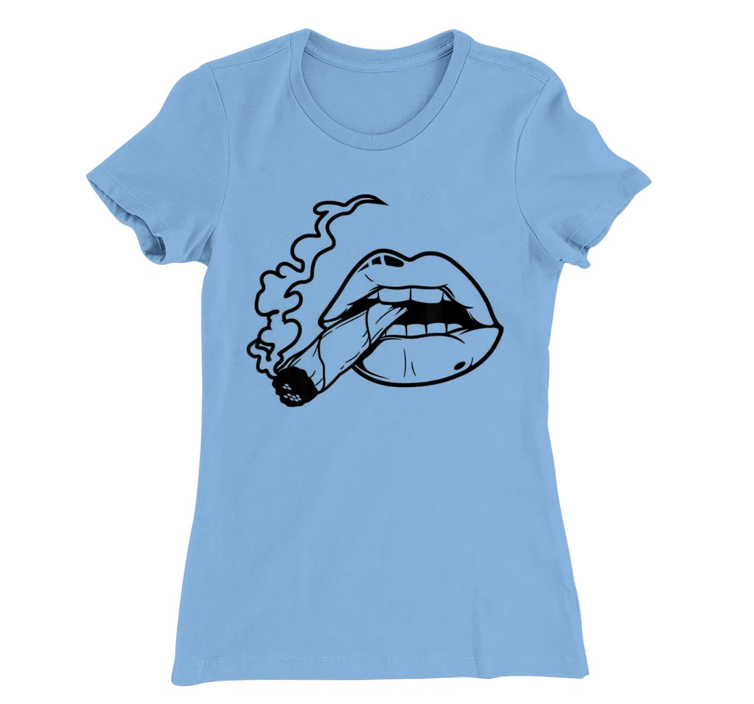 Lips T-Shirt, Women T-Shirt Cigarette T-Shirt, Women T-Shirt Kiss Shirt T-Shirt, Women T-Shirt