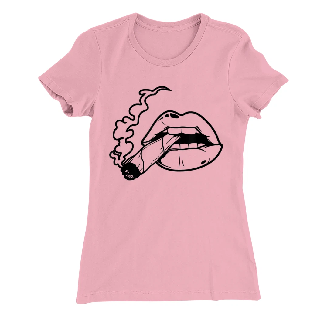 Lips T-Shirt, Women T-Shirt Cigarette T-Shirt, Women T-Shirt Kiss Shirt T-Shirt, Women T-Shirt