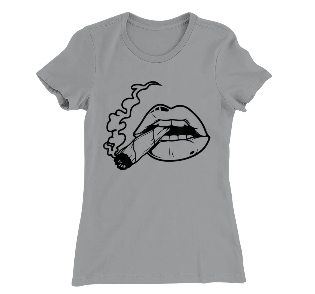 Lips T-Shirt, Women T-Shirt Cigarette T-Shirt, Women T-Shirt Kiss Shirt T-Shirt, Women T-Shirt