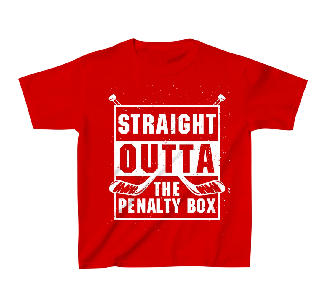Straight Outta The Penalty Box Ice Funny Hockey Player T-Shirt, Kid T-Shirt and Women T-Shirt