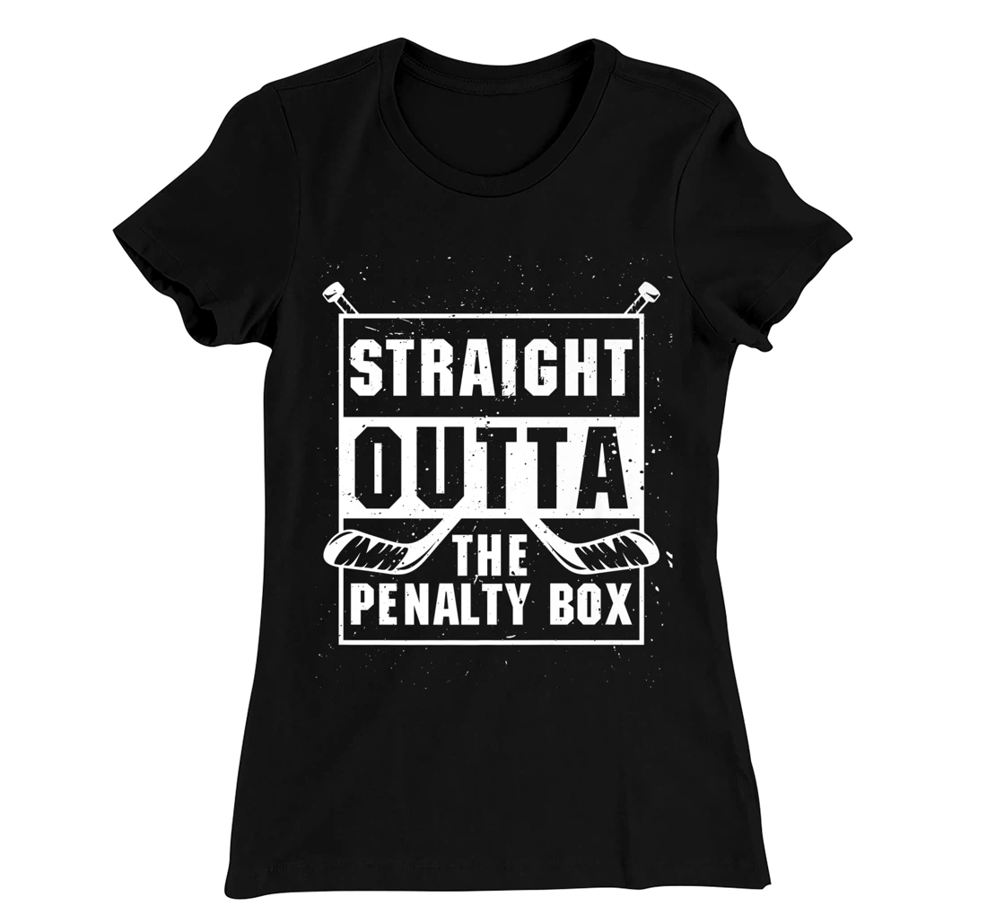 Straight Outta The Penalty Box Ice Funny Hockey Player T-Shirt, Kid T-Shirt and Women T-Shirt