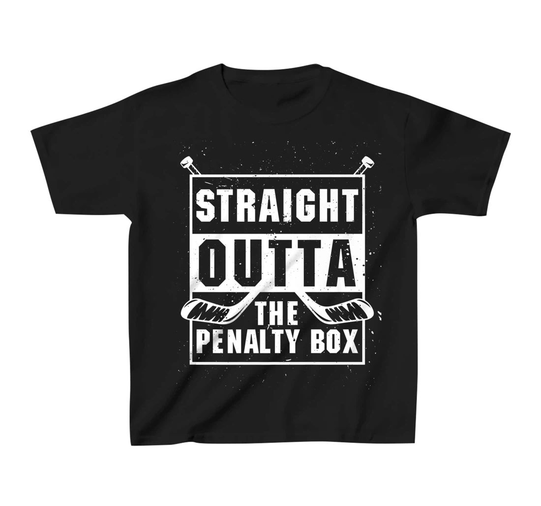 Straight Outta The Penalty Box Ice Funny Hockey Player T-Shirt, Kid T-Shirt and Women T-Shirt