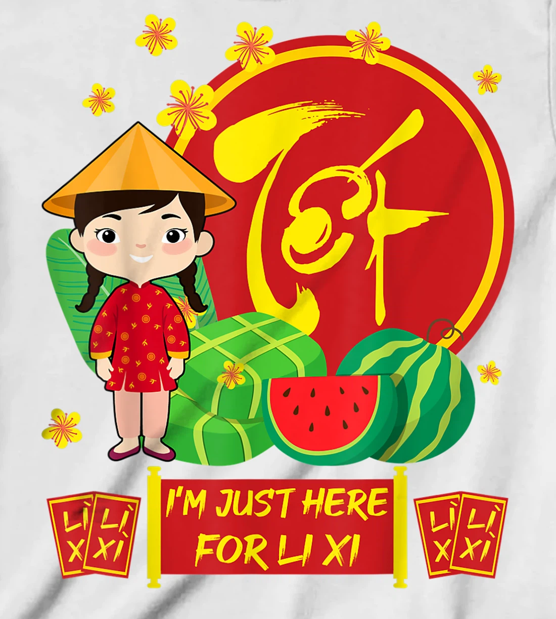 Womens Girls Vietnamese New Year 2022 | I'm Just Here For Li Xi T-Shirt, Kid T-Shirt and Women T-Shirt