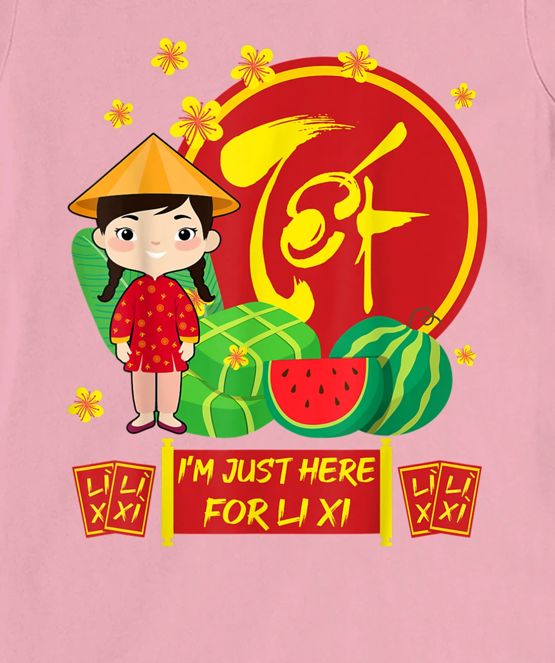 Womens Girls Vietnamese New Year 2022 | I'm Just Here For Li Xi T-Shirt, Kid T-Shirt and Women T-Shirt
