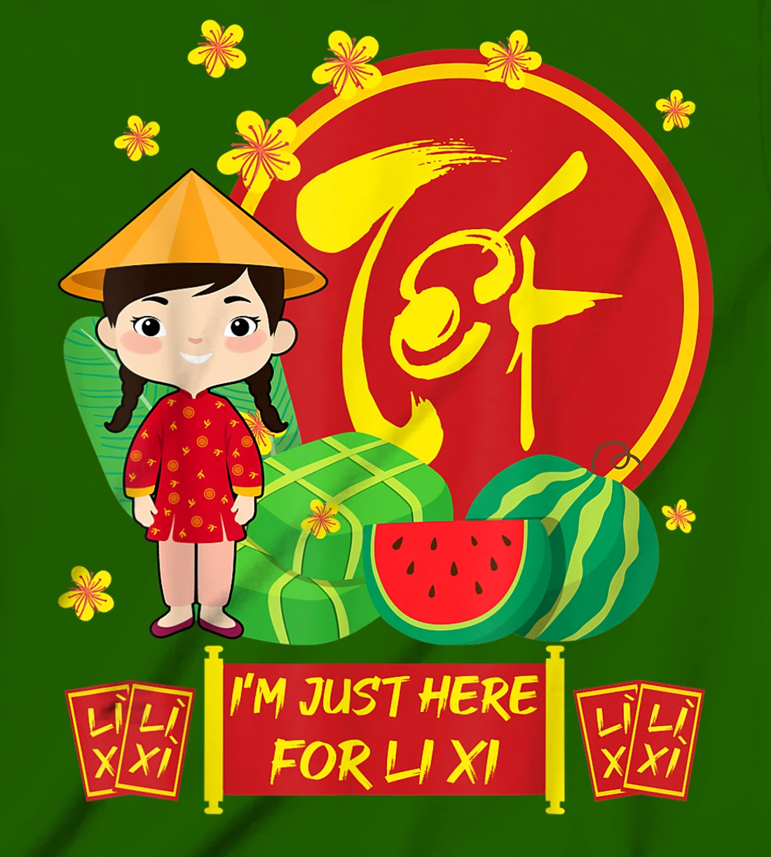 Womens Girls Vietnamese New Year 2022 | I'm Just Here For Li Xi T-Shirt, Kid T-Shirt and Women T-Shirt