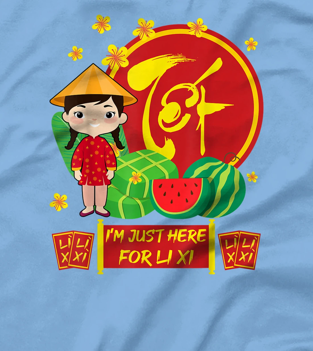 Womens Girls Vietnamese New Year 2022 | I'm Just Here For Li Xi T-Shirt, Kid T-Shirt and Women T-Shirt