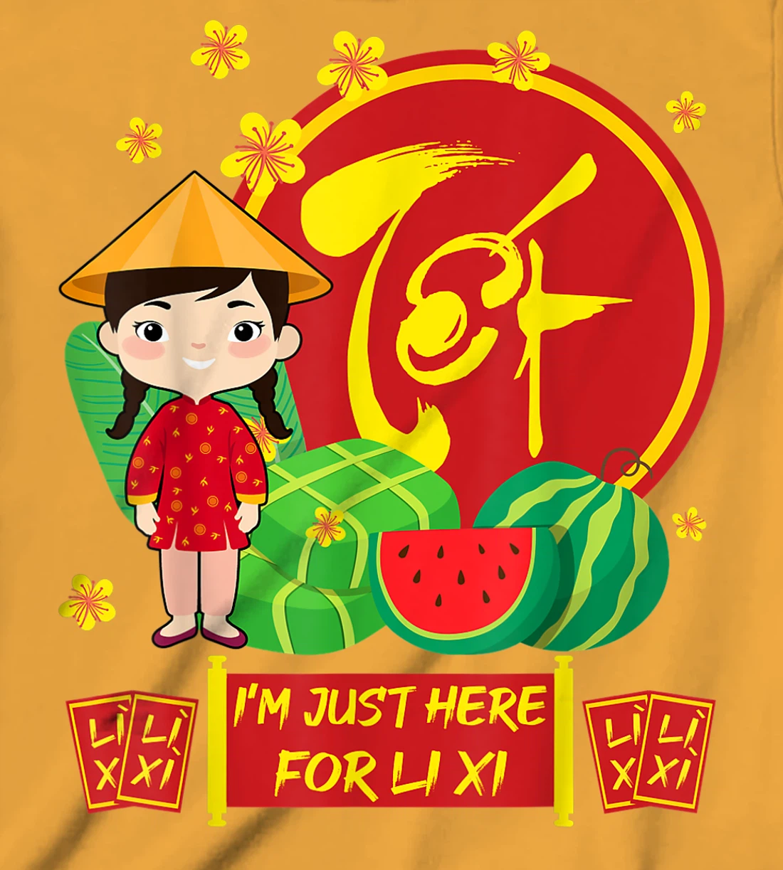 Womens Girls Vietnamese New Year 2022 | I'm Just Here For Li Xi T-Shirt, Kid T-Shirt and Women T-Shirt