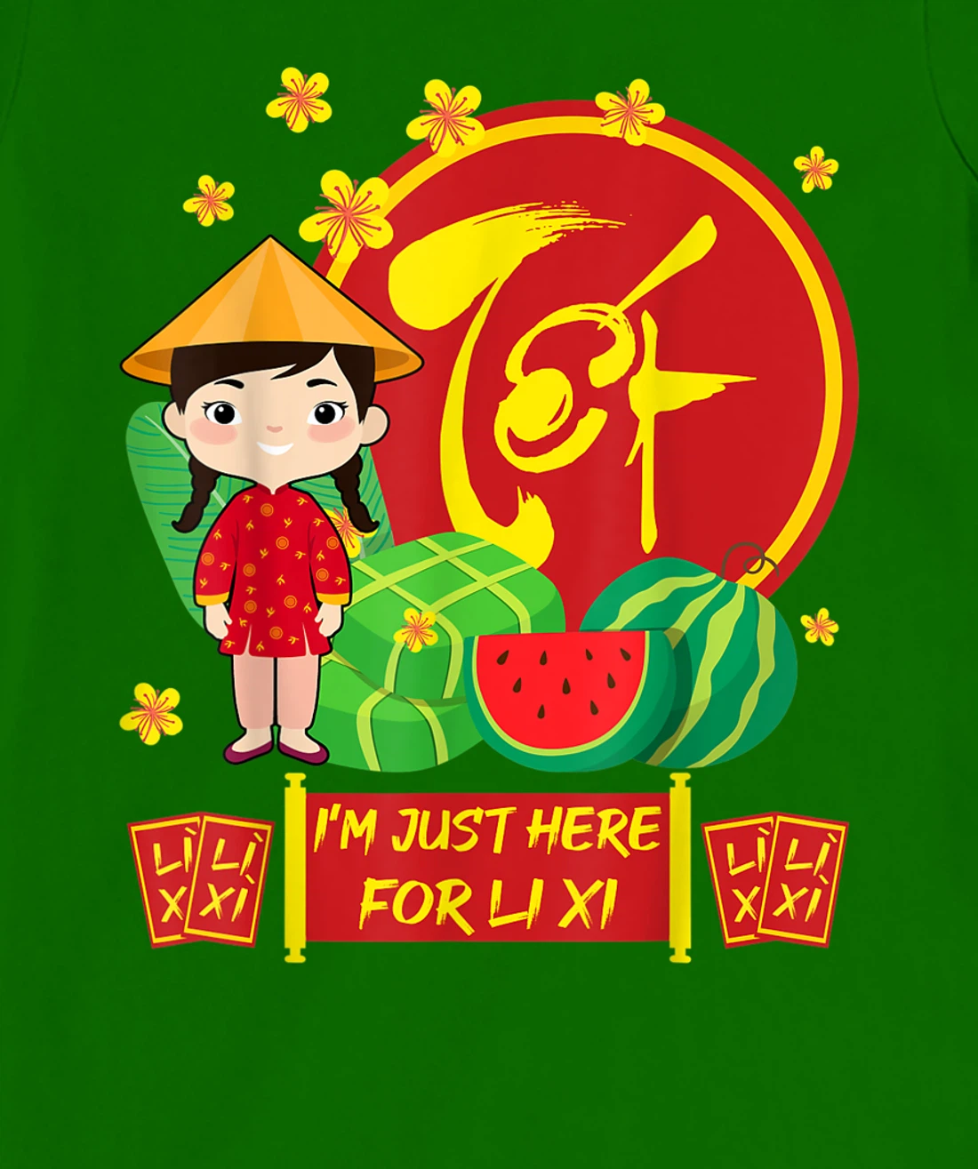 Womens Girls Vietnamese New Year 2022 | I'm Just Here For Li Xi T-Shirt, Kid T-Shirt and Women T-Shirt