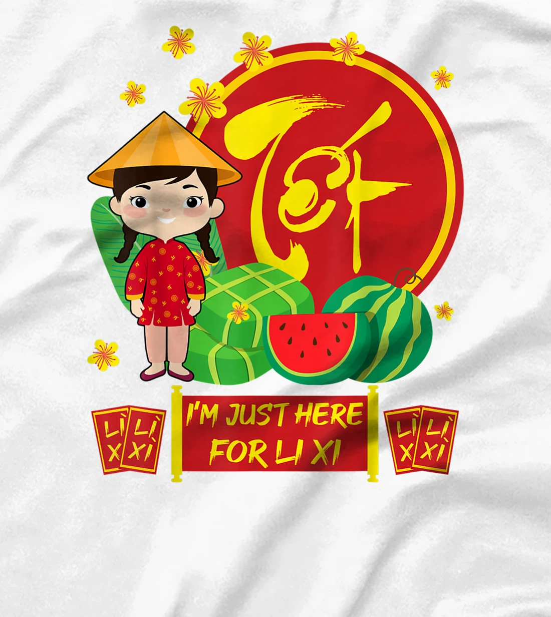Womens Girls Vietnamese New Year 2022 | I'm Just Here For Li Xi T-Shirt, Kid T-Shirt and Women T-Shirt