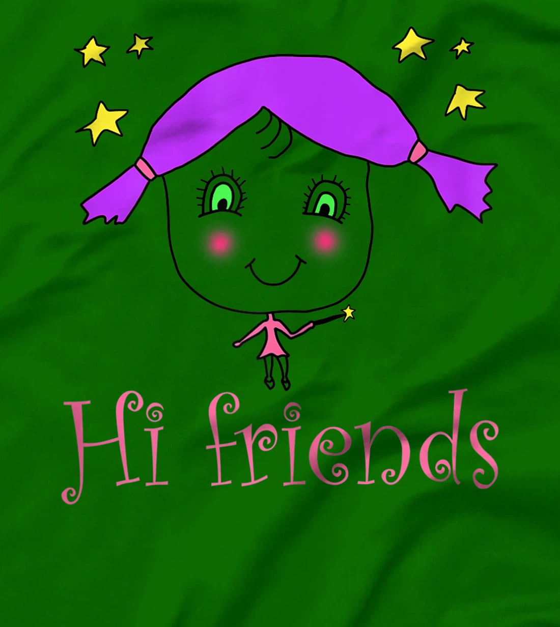 Little Girl say Hi Friends T-Shirt, Kid T-Shirt and Women T-Shirt