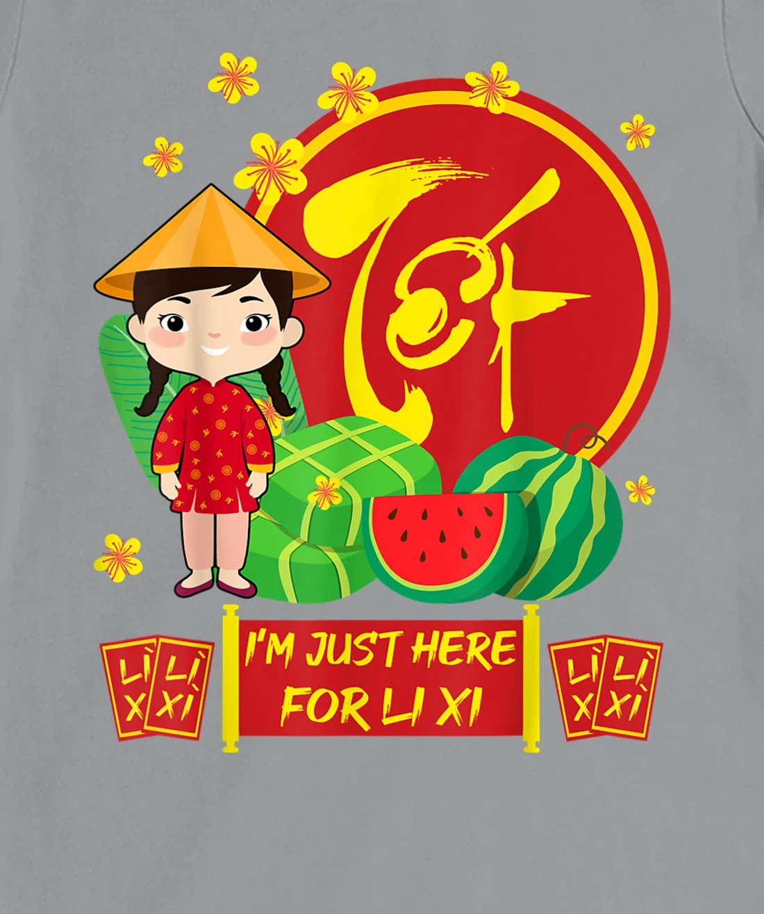 Womens Girls Vietnamese New Year 2022 | I'm Just Here For Li Xi T-Shirt, Kid T-Shirt and Women T-Shirt