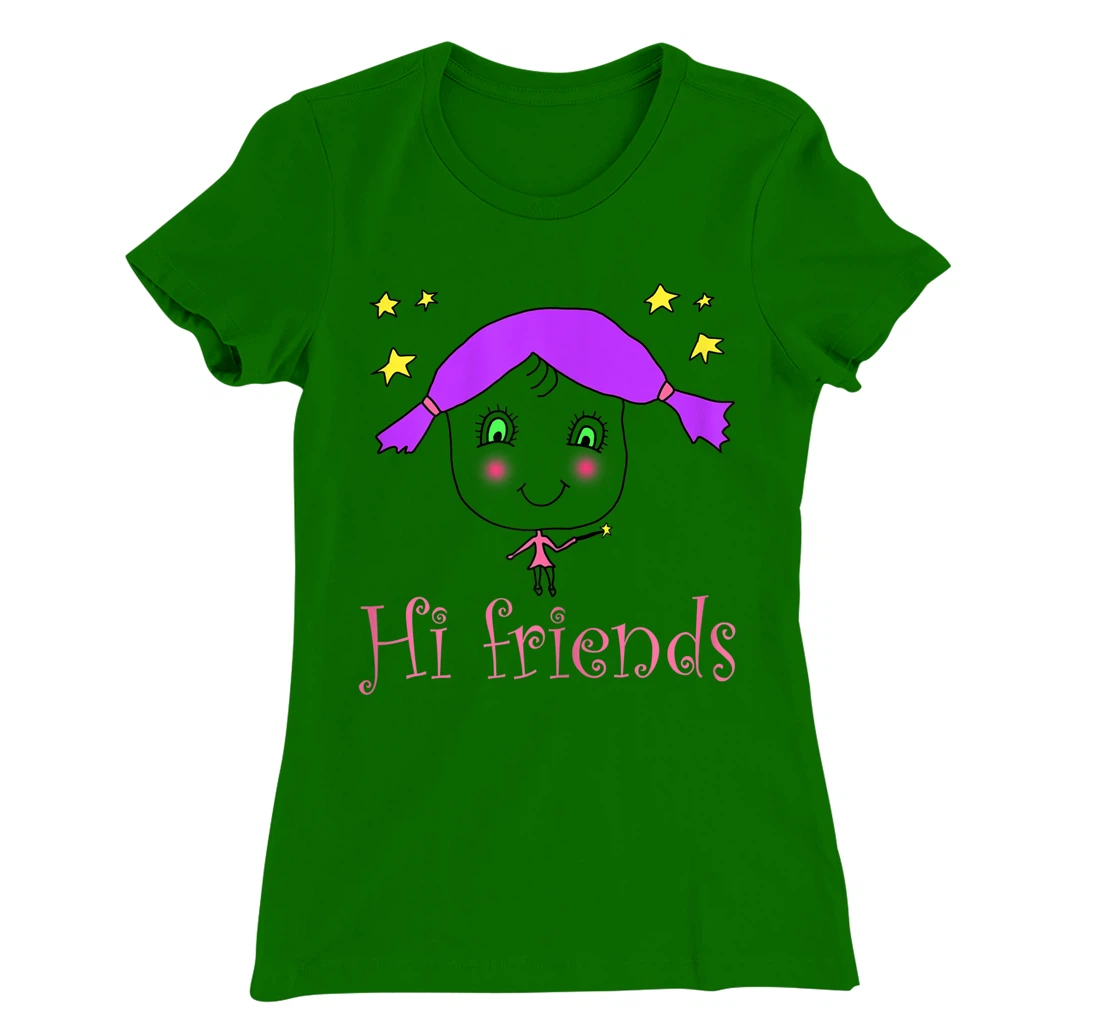 Little Girl say Hi Friends T-Shirt, Kid T-Shirt and Women T-Shirt
