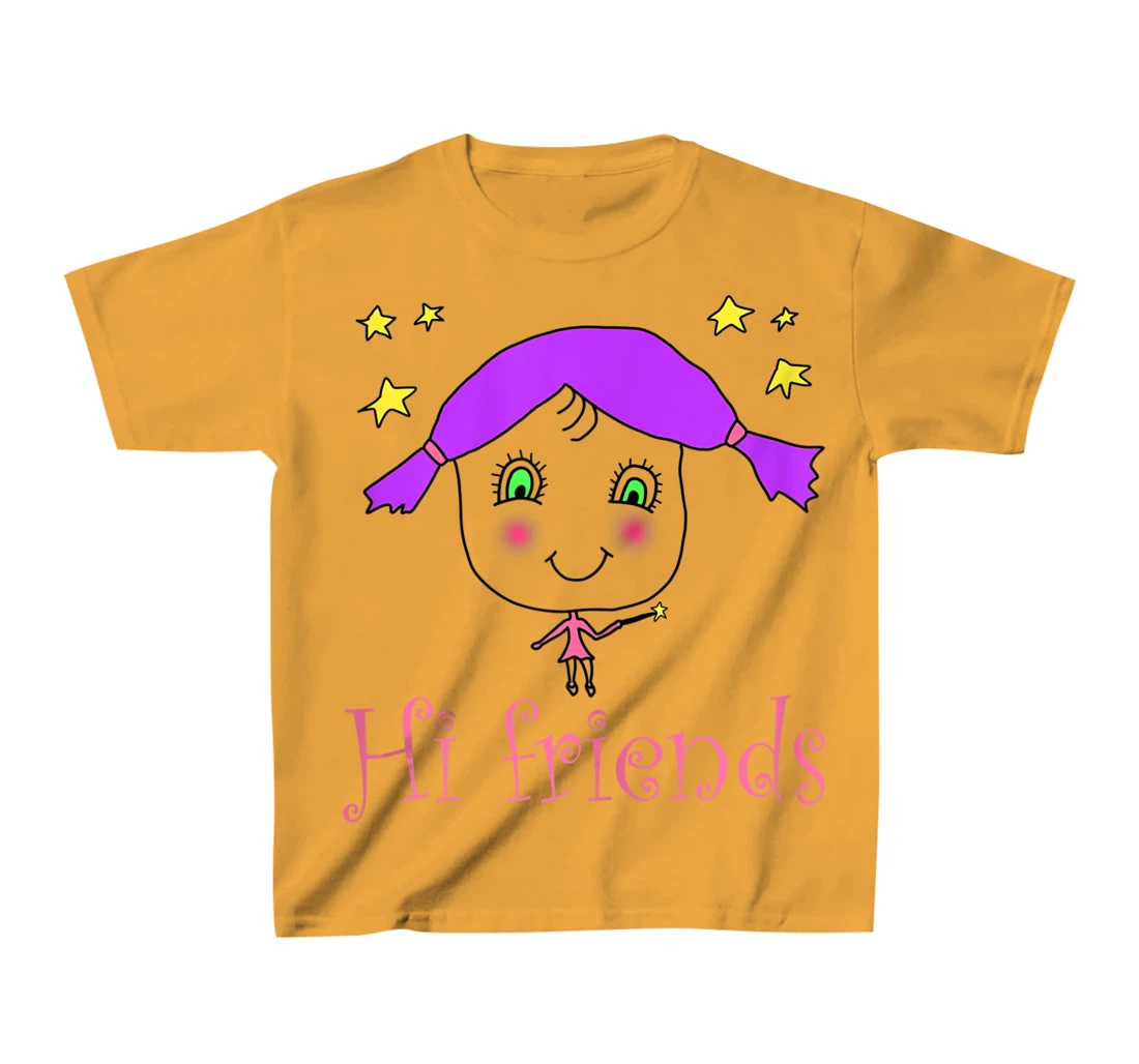 Little Girl say Hi Friends T-Shirt, Kid T-Shirt and Women T-Shirt