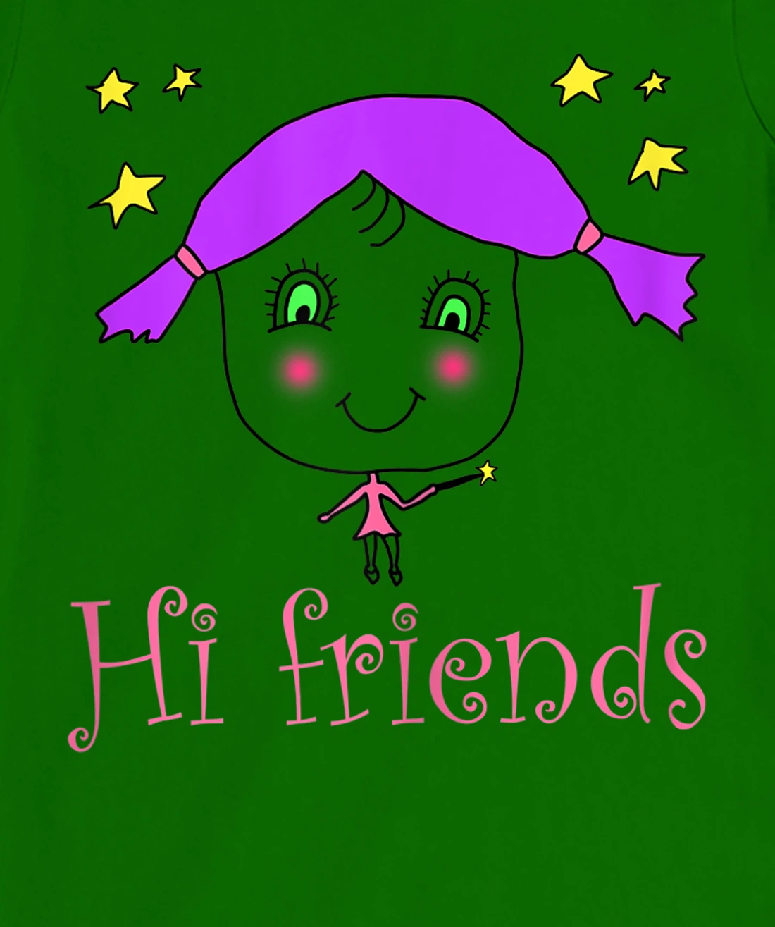 Little Girl say Hi Friends T-Shirt, Kid T-Shirt and Women T-Shirt