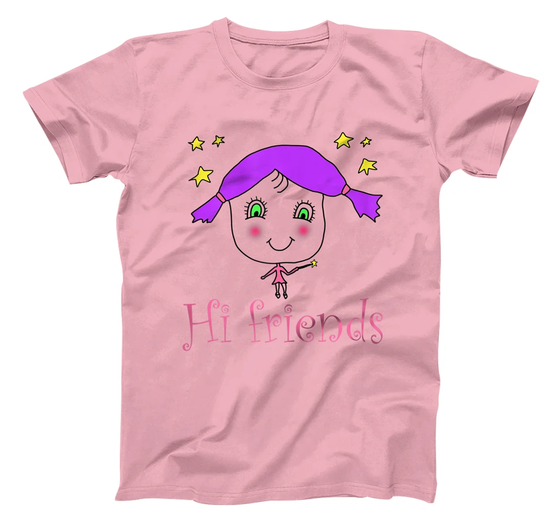 Little Girl say Hi Friends T-Shirt, Kid T-Shirt and Women T-Shirt