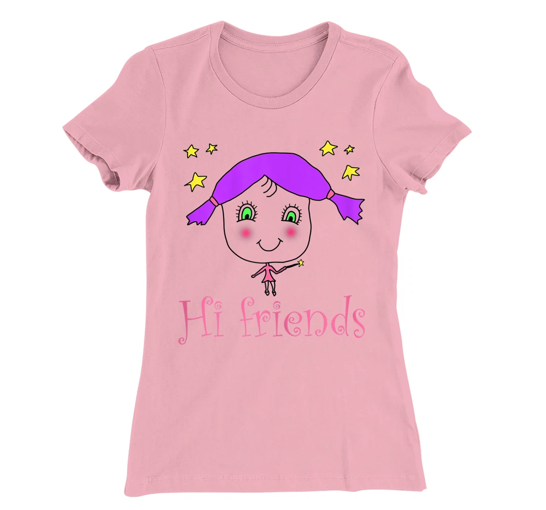 Little Girl say Hi Friends T-Shirt, Kid T-Shirt and Women T-Shirt