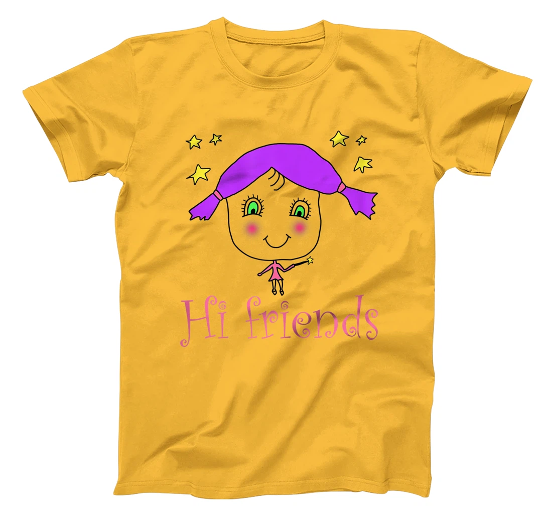 Little Girl say Hi Friends T-Shirt, Kid T-Shirt and Women T-Shirt