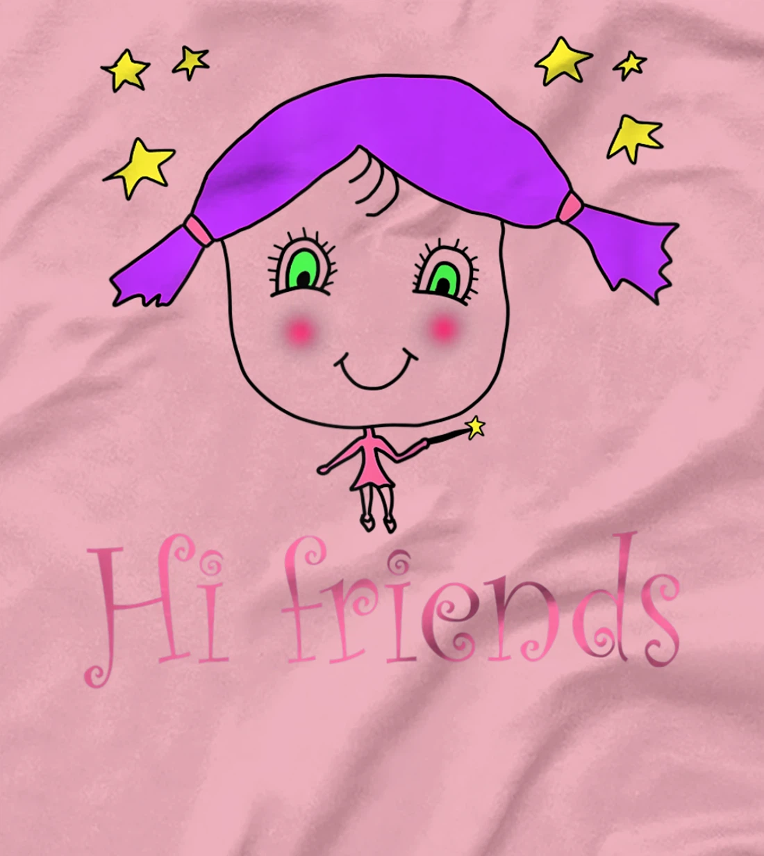 Little Girl say Hi Friends T-Shirt, Kid T-Shirt and Women T-Shirt