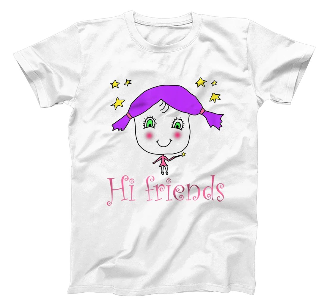 Little Girl say Hi Friends T-Shirt, Kid T-Shirt and Women T-Shirt