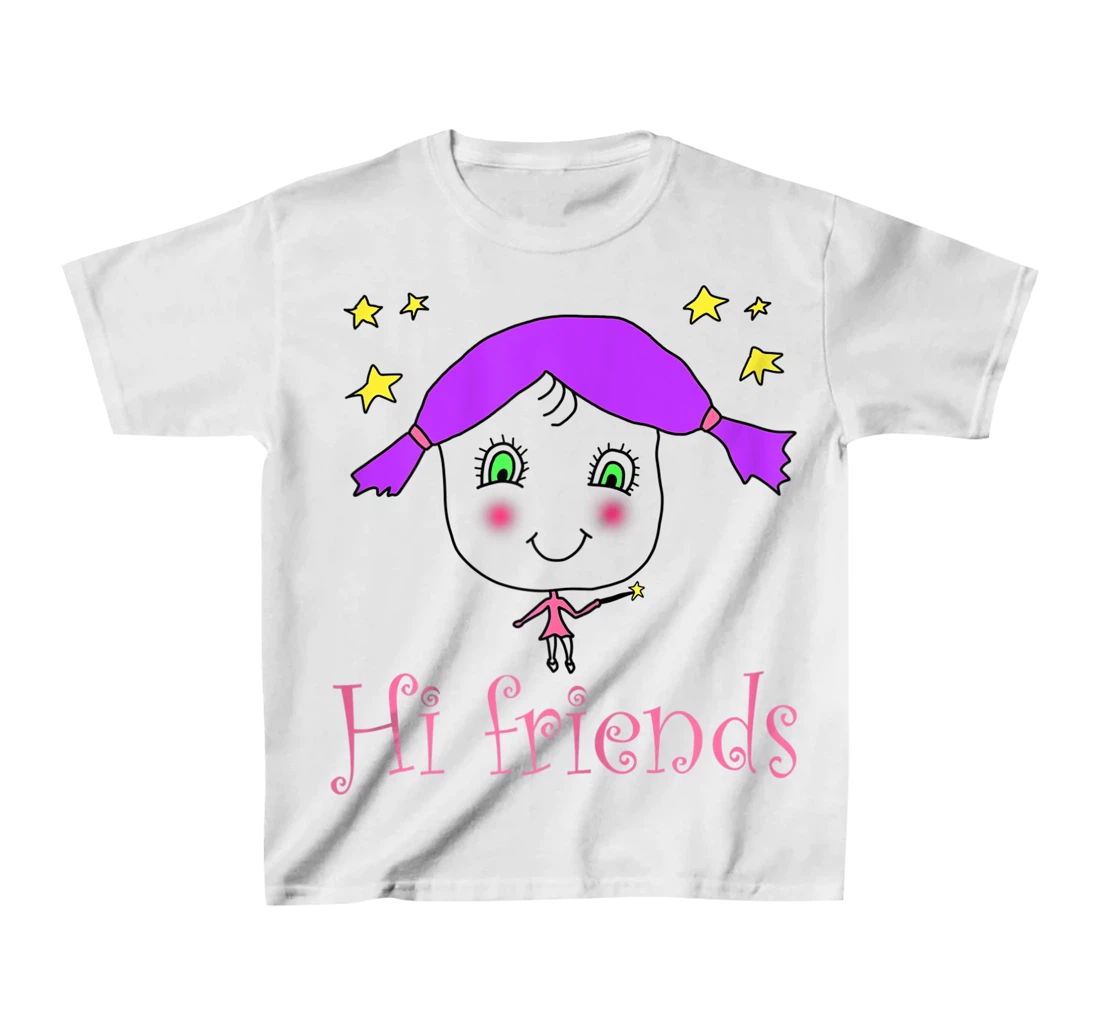Little Girl say Hi Friends T-Shirt, Kid T-Shirt and Women T-Shirt