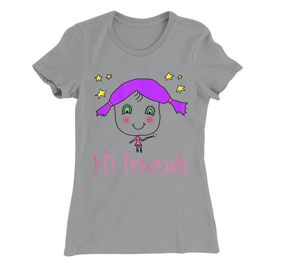 Little Girl say Hi Friends T-Shirt, Kid T-Shirt and Women T-Shirt