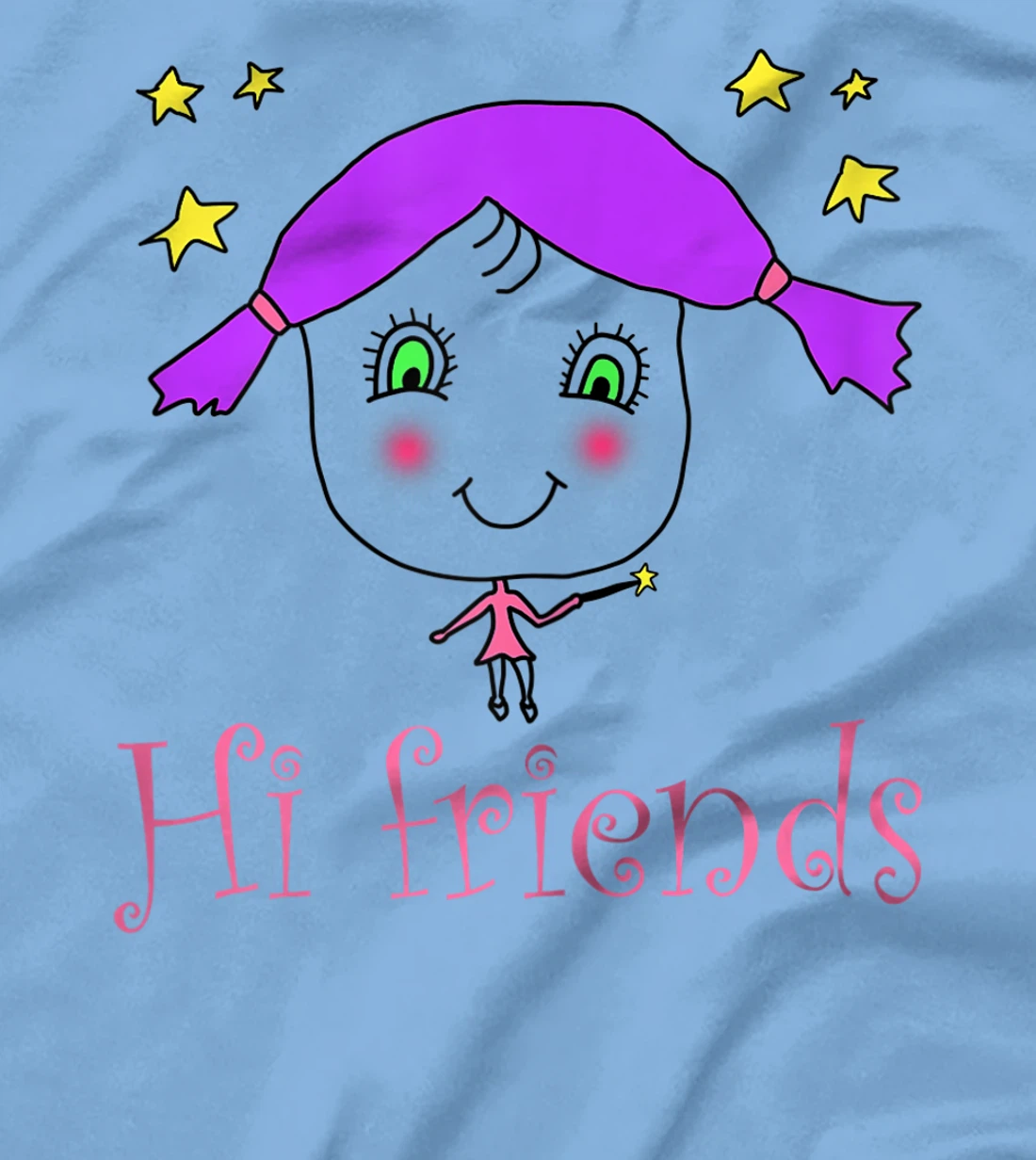 Little Girl say Hi Friends T-Shirt, Kid T-Shirt and Women T-Shirt