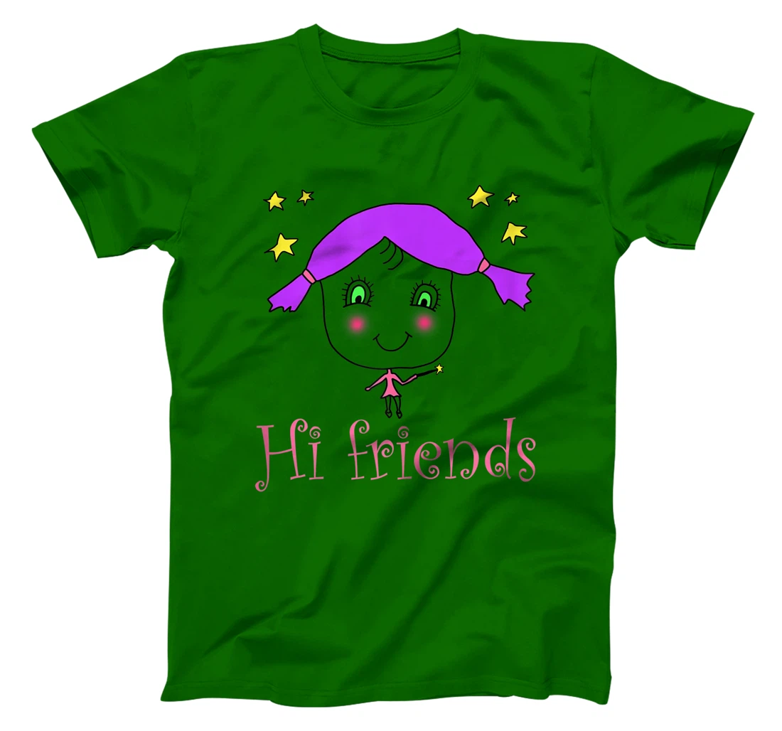 Little Girl say Hi Friends T-Shirt, Kid T-Shirt and Women T-Shirt