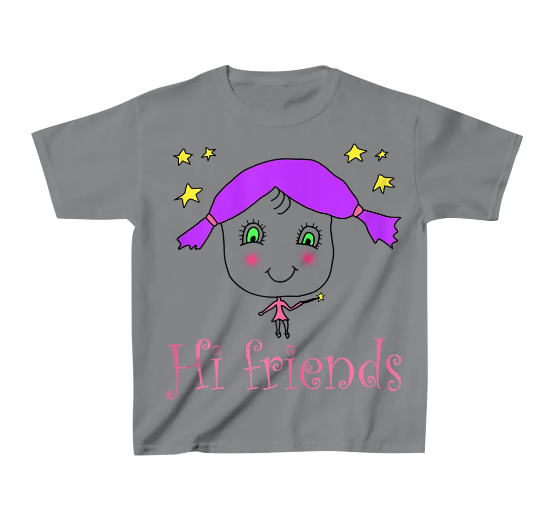 Little Girl say Hi Friends T-Shirt, Kid T-Shirt and Women T-Shirt