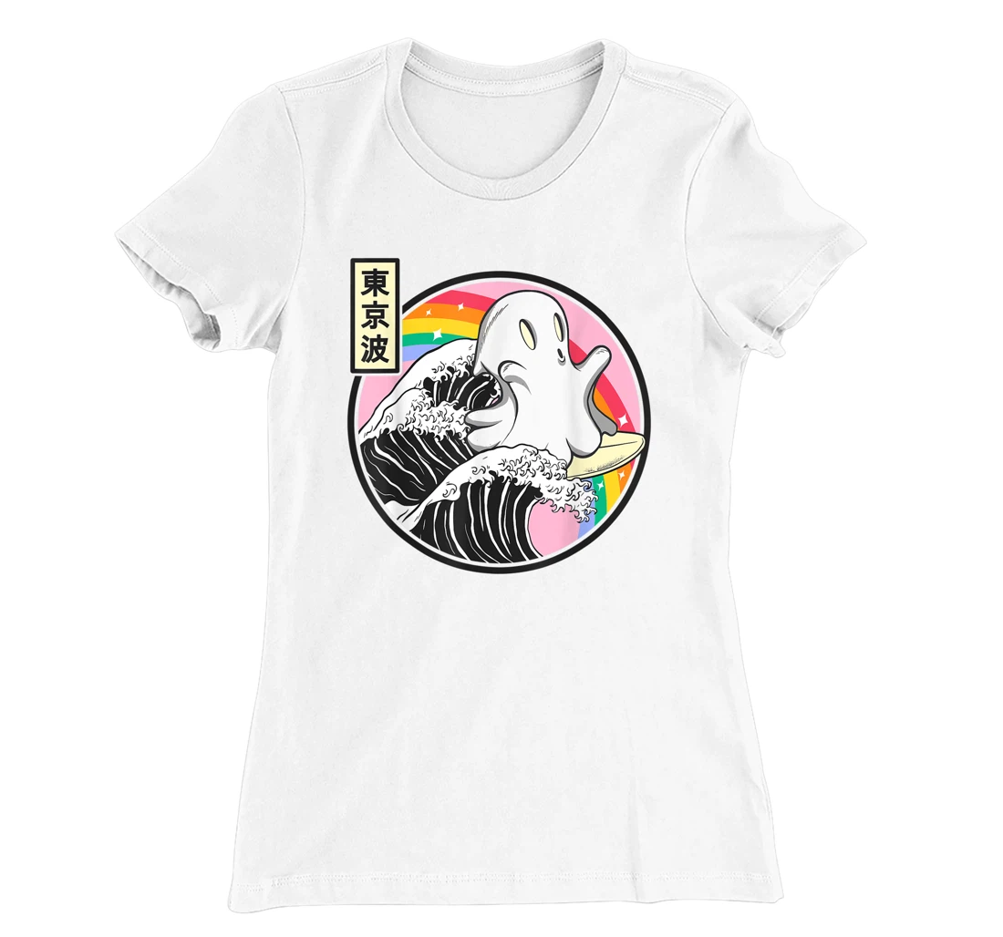 Womens Surfing Ghost Japan Kanagawa Wave Kawaii Anime Vaporwave T-Shirt, Kid T-Shirt and Women T-Shirt