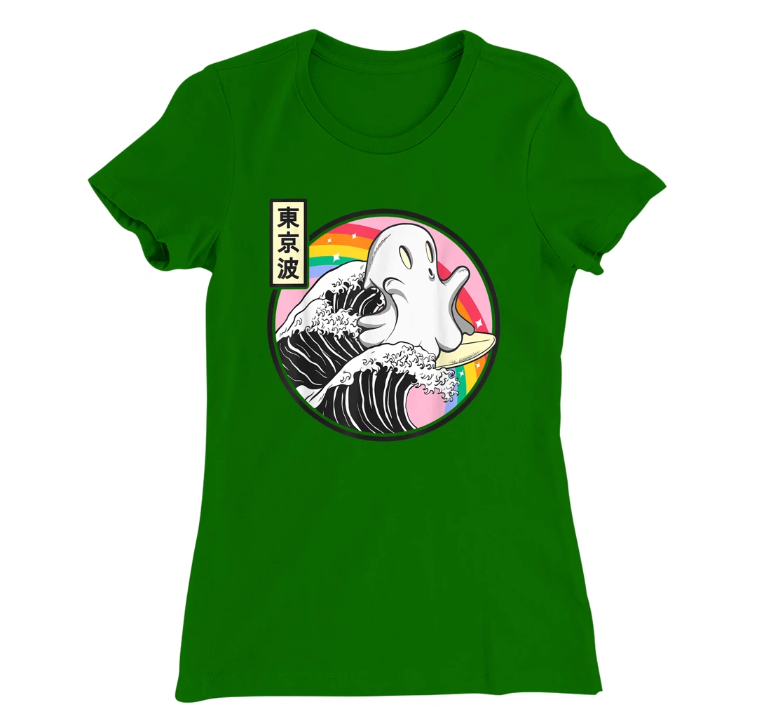 Womens Surfing Ghost Japan Kanagawa Wave Kawaii Anime Vaporwave T-Shirt, Kid T-Shirt and Women T-Shirt
