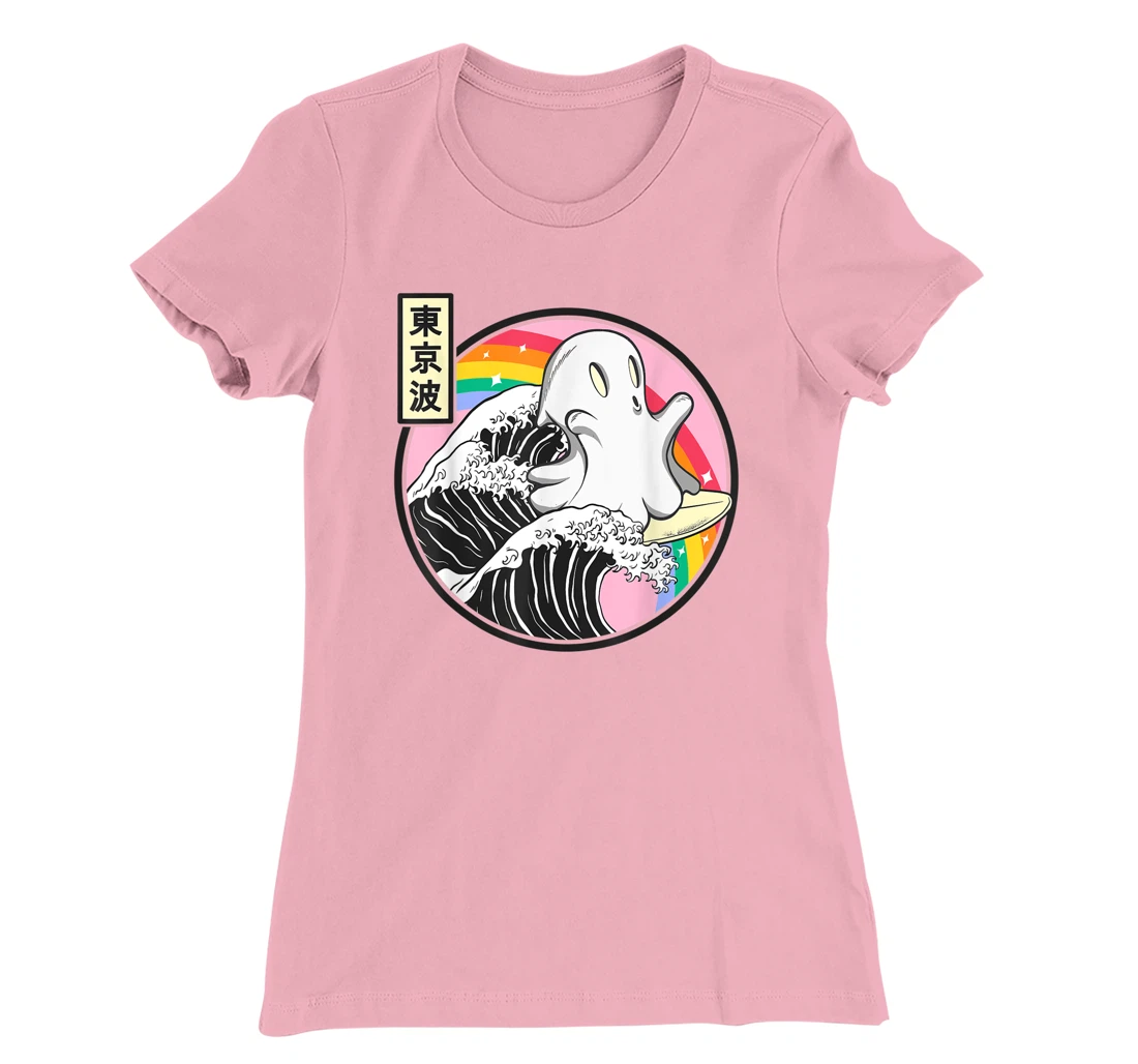 Womens Surfing Ghost Japan Kanagawa Wave Kawaii Anime Vaporwave T-Shirt, Kid T-Shirt and Women T-Shirt