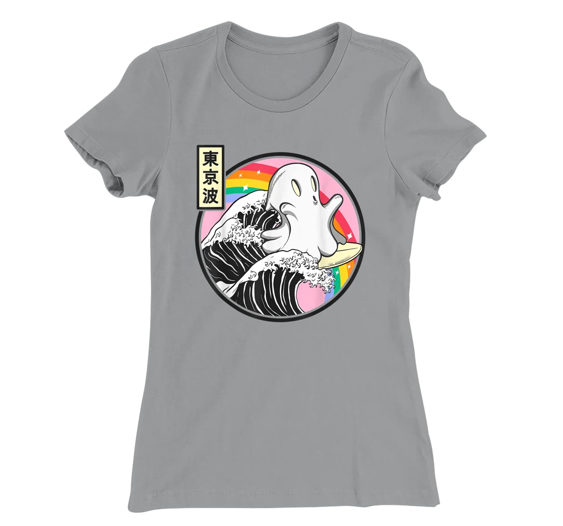 Womens Surfing Ghost Japan Kanagawa Wave Kawaii Anime Vaporwave T-Shirt, Kid T-Shirt and Women T-Shirt