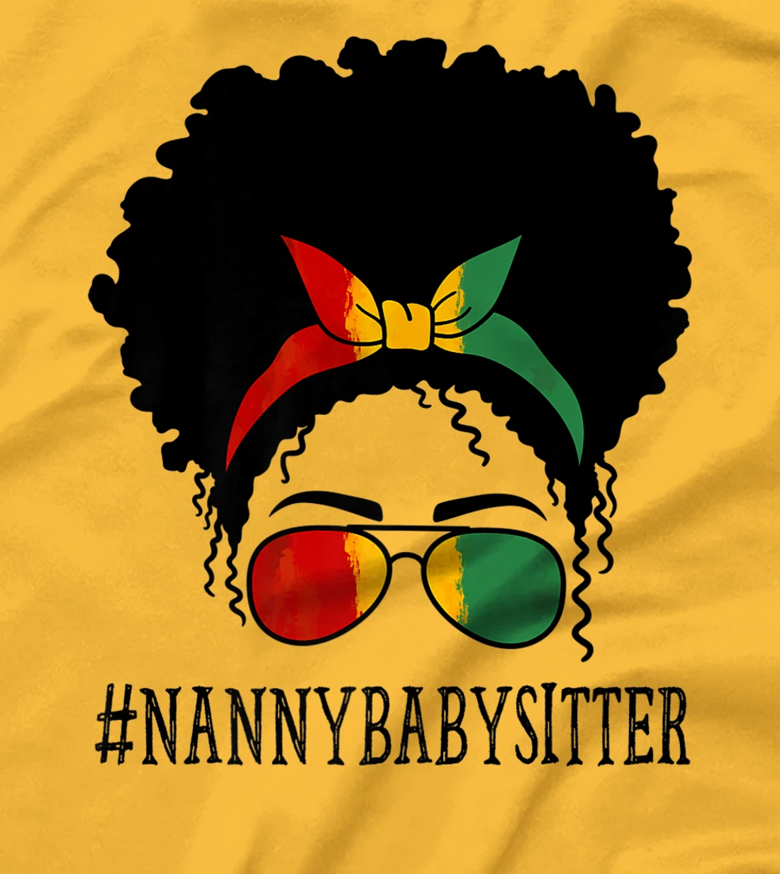 Womens Nanny Babysitter African Women Messy Bun Black History Month T-Shirt, Women T-Shirt