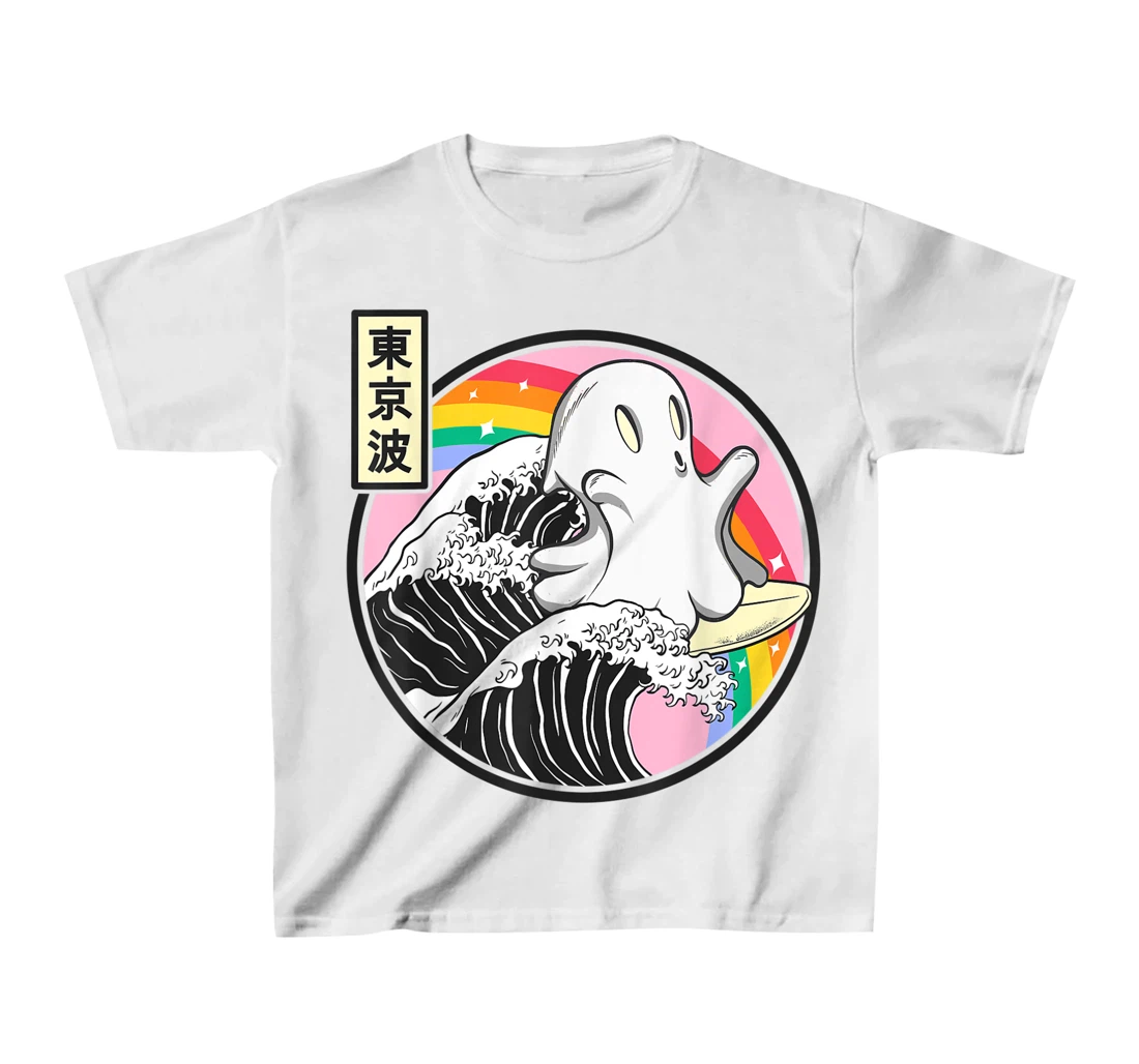 Womens Surfing Ghost Japan Kanagawa Wave Kawaii Anime Vaporwave T-Shirt, Kid T-Shirt and Women T-Shirt