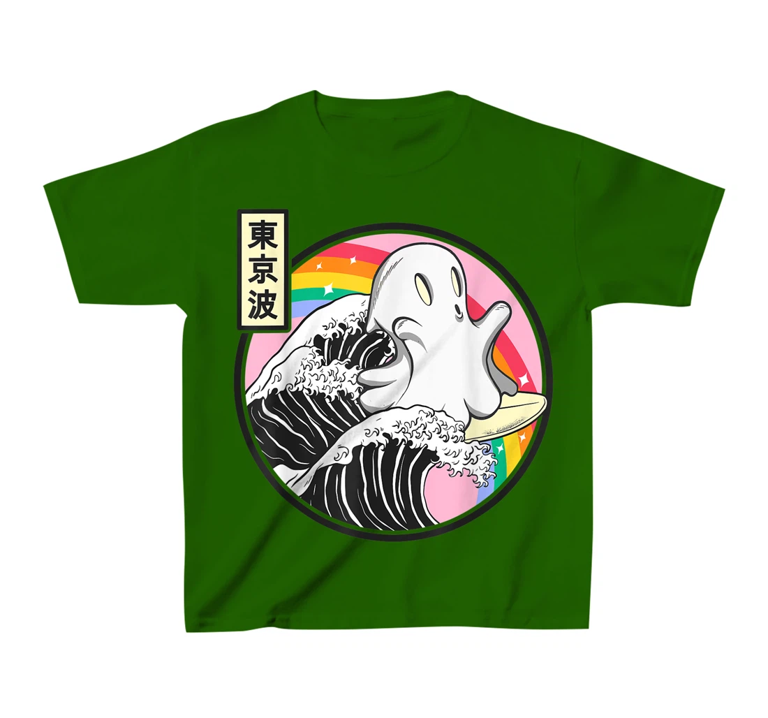 Womens Surfing Ghost Japan Kanagawa Wave Kawaii Anime Vaporwave T-Shirt, Kid T-Shirt and Women T-Shirt