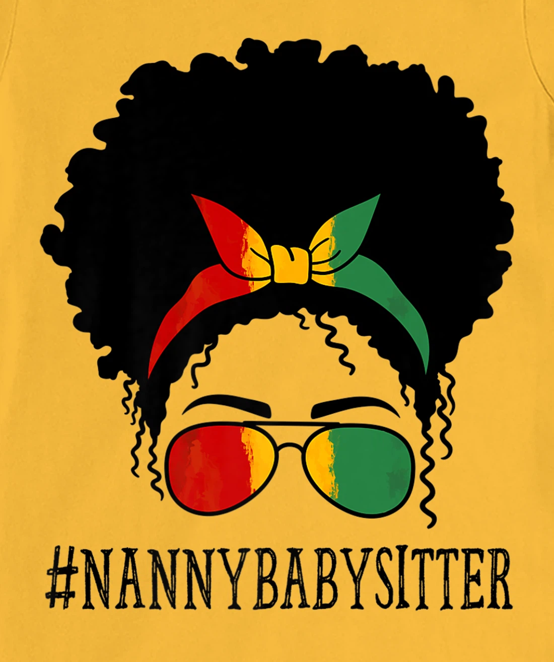 Womens Nanny Babysitter African Women Messy Bun Black History Month T-Shirt, Women T-Shirt