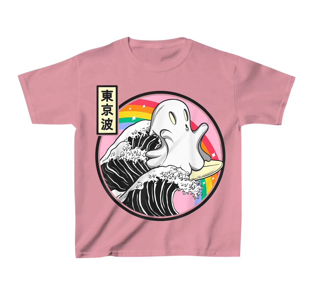 Womens Surfing Ghost Japan Kanagawa Wave Kawaii Anime Vaporwave T-Shirt, Kid T-Shirt and Women T-Shirt