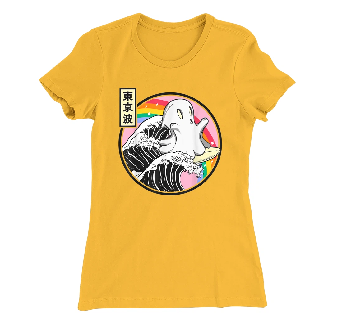 Womens Surfing Ghost Japan Kanagawa Wave Kawaii Anime Vaporwave T-Shirt, Kid T-Shirt and Women T-Shirt