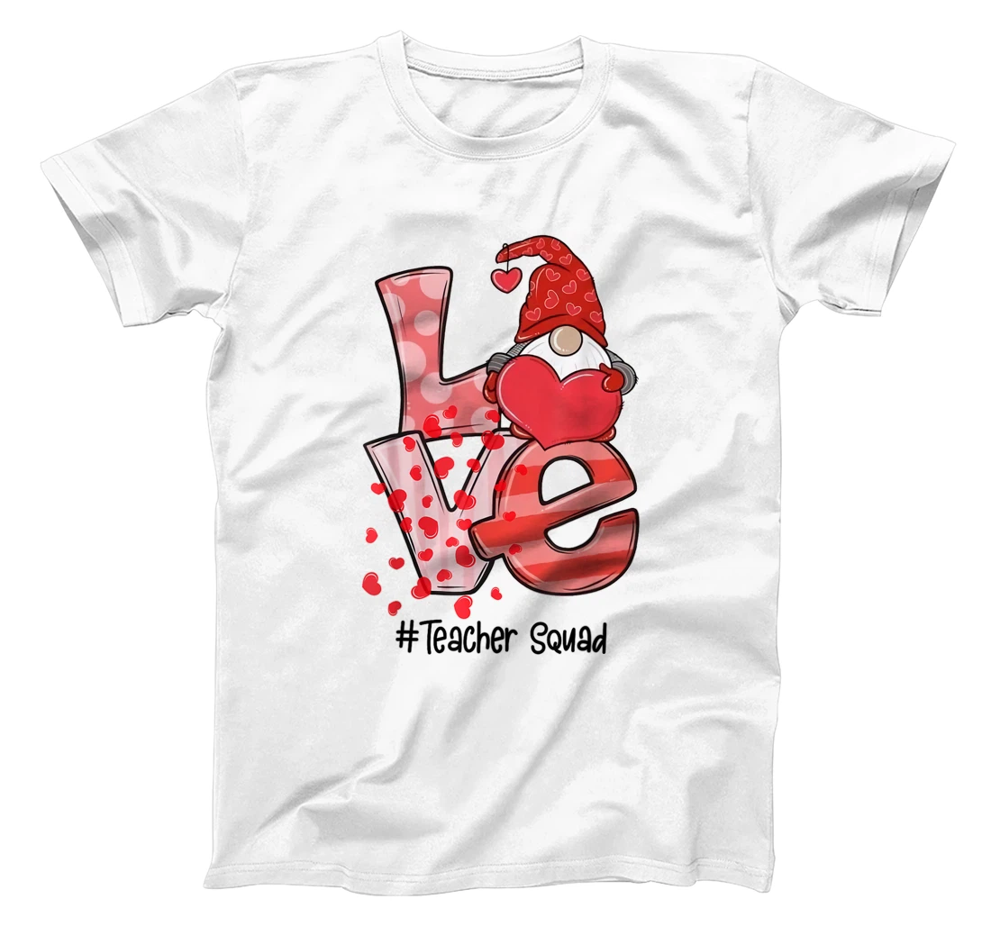 Womens Love Gnome Teacher Squad Happy Valentine Gnome Teacher 2022 T-Shirt, Kid T-Shirt and Women T-Shirt