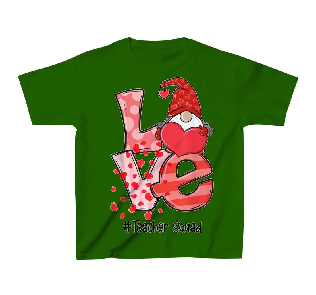 Womens Love Gnome Teacher Squad Happy Valentine Gnome Teacher 2022 T-Shirt, Kid T-Shirt and Women T-Shirt