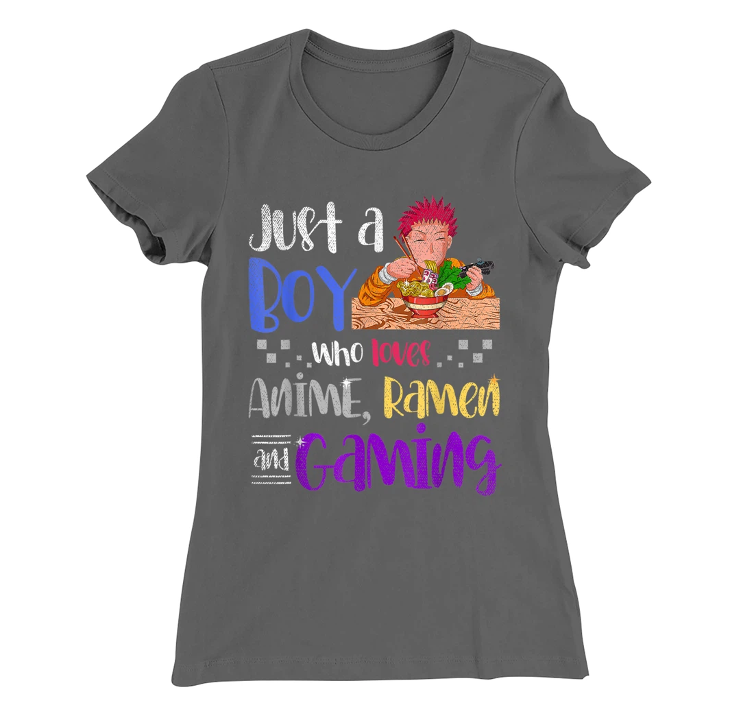 Just A Boy Who Loves Anime Ramen And Gaming Gamer Anime T-Shirt, Women T-Shirt
