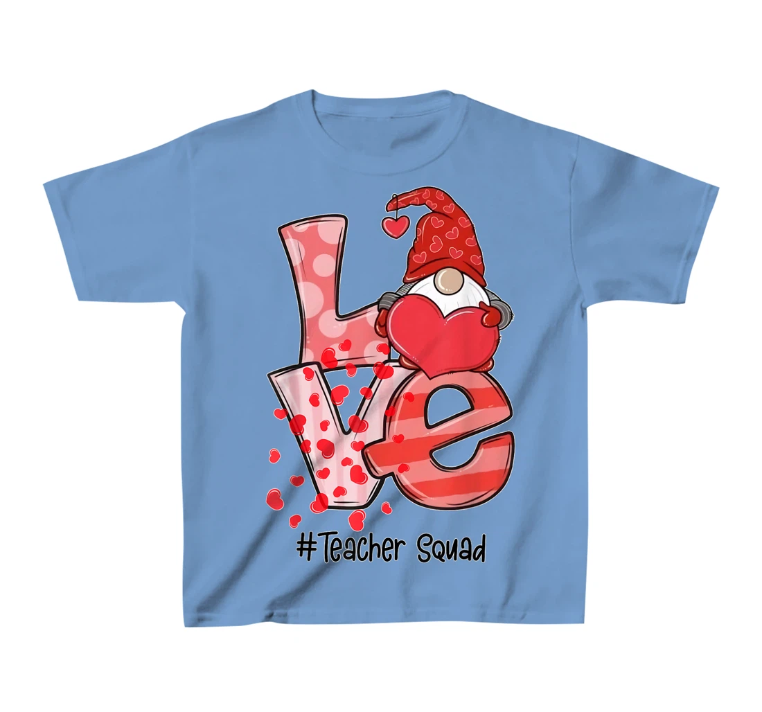 Womens Love Gnome Teacher Squad Happy Valentine Gnome Teacher 2022 T-Shirt, Kid T-Shirt and Women T-Shirt
