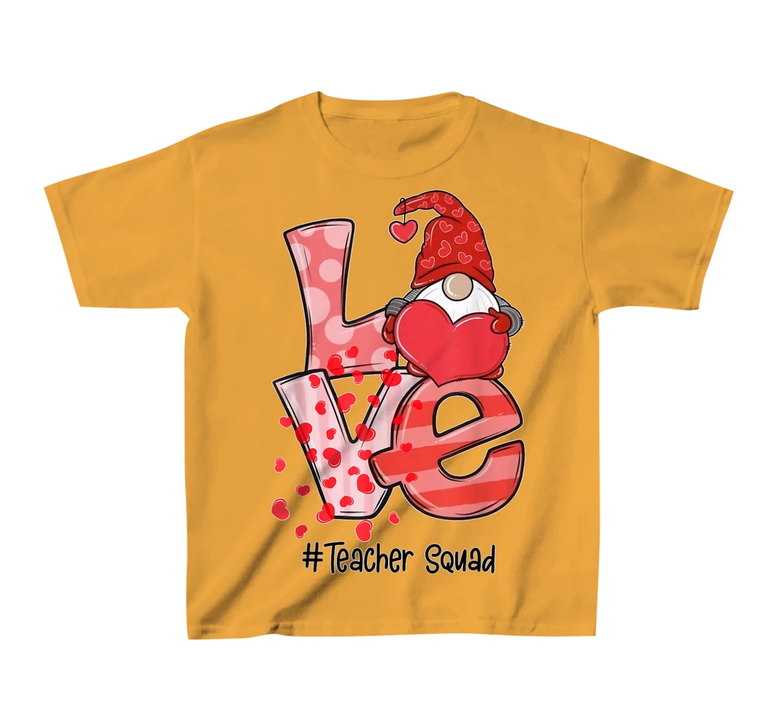 Womens Love Gnome Teacher Squad Happy Valentine Gnome Teacher 2022 T-Shirt, Kid T-Shirt and Women T-Shirt