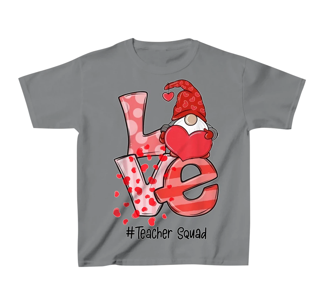 Womens Love Gnome Teacher Squad Happy Valentine Gnome Teacher 2022 T-Shirt, Kid T-Shirt and Women T-Shirt