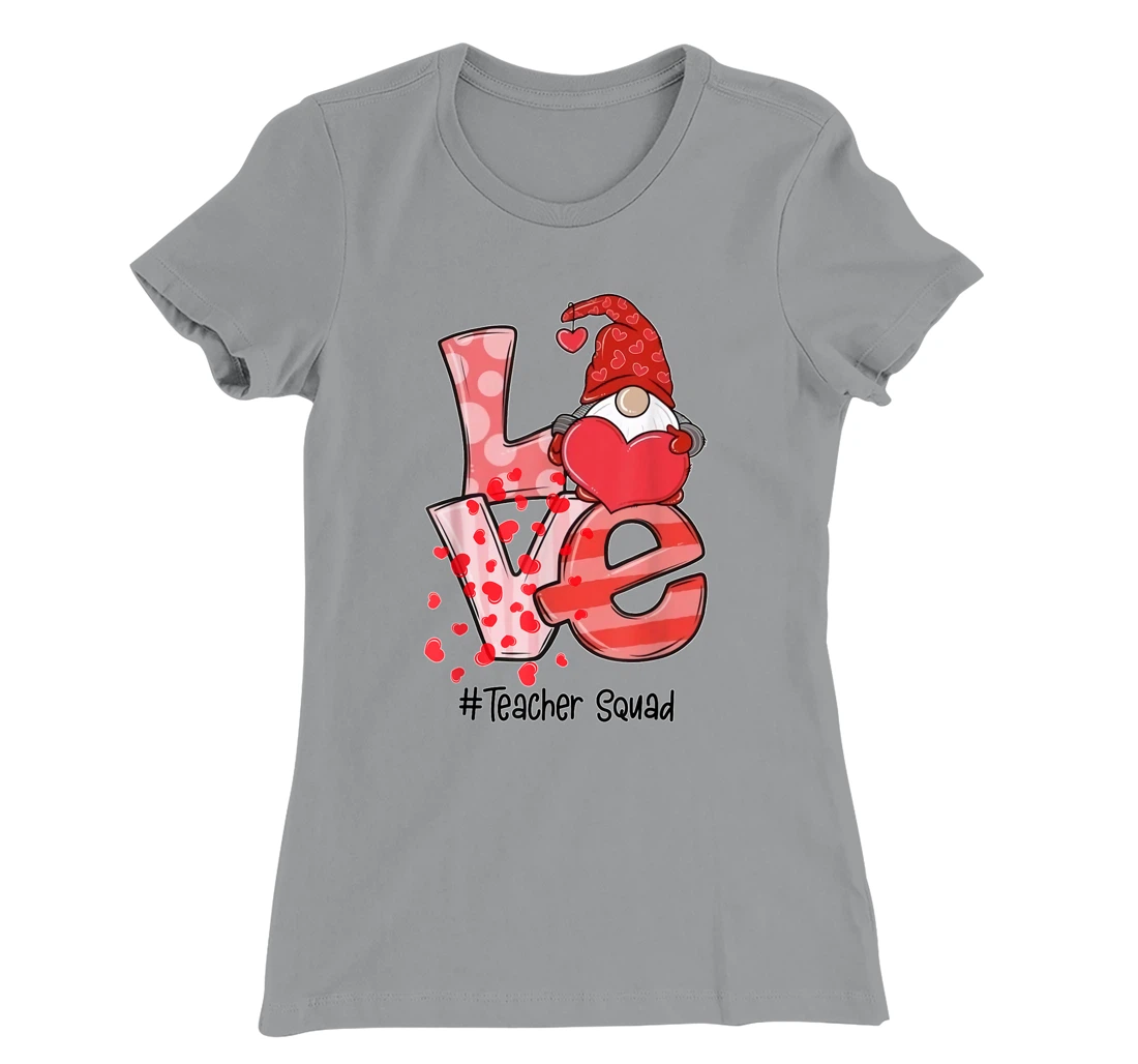 Womens Love Gnome Teacher Squad Happy Valentine Gnome Teacher 2022 T-Shirt, Kid T-Shirt and Women T-Shirt